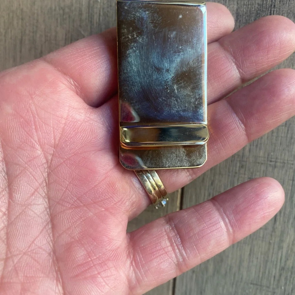 Money Clip Religious Cross Dove Brass Gold Plated Artesian Made Great Gift